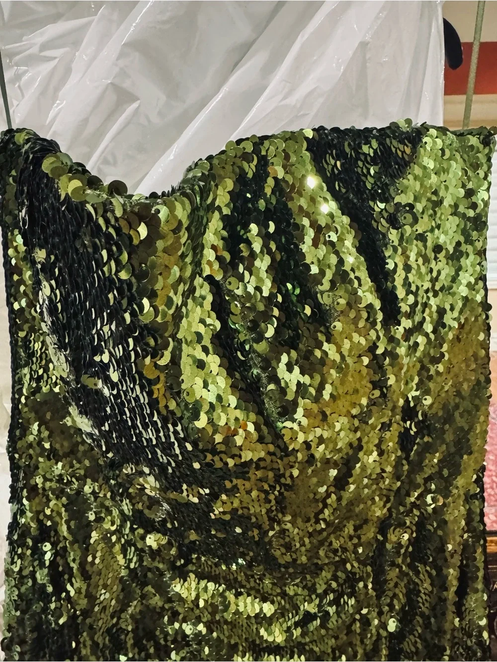 Helsi Green Sequin formal maxi dress- Elegant.